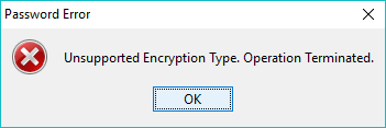 Password Editor - Unsupported encryption method
